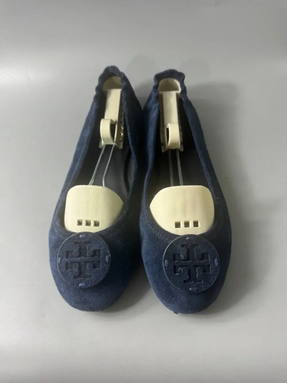 Tory Burch Navy Blue Suede Flats, Size 9 M